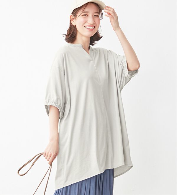 Viola e Viola（ヴィオラ エ ヴィオラ）の「【５つの機能付】スキッパーゆるドルマンチュニック（チュニック）」｜詳細画像