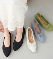 「洗える！軽っとふんわりニットシューズ（フラットシューズ）」