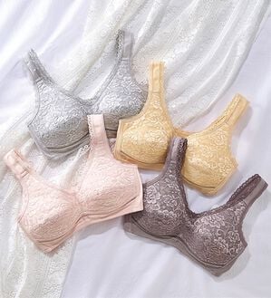 LAVIENNE（ラヴィエンヌ）の「【４色組】新・らくちんフィットブラ（ブラジャー）」｜ピンク系4色組