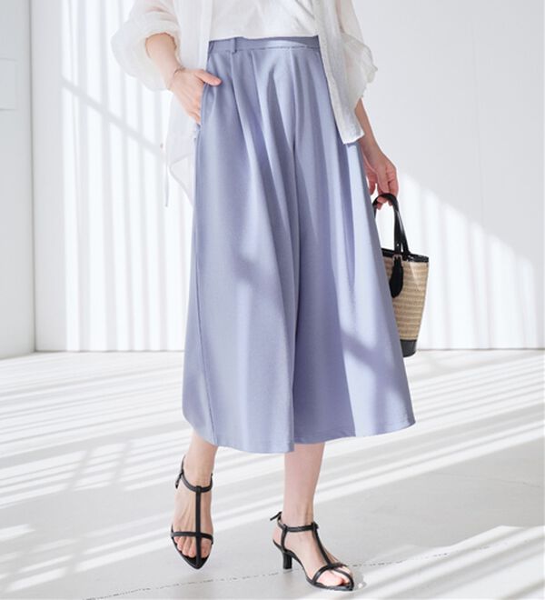 alotta（アロッタ）の「【４つの機能付】ひんやりドレープパンツ（ワイドパンツ・ガウチョ）」｜詳細画像