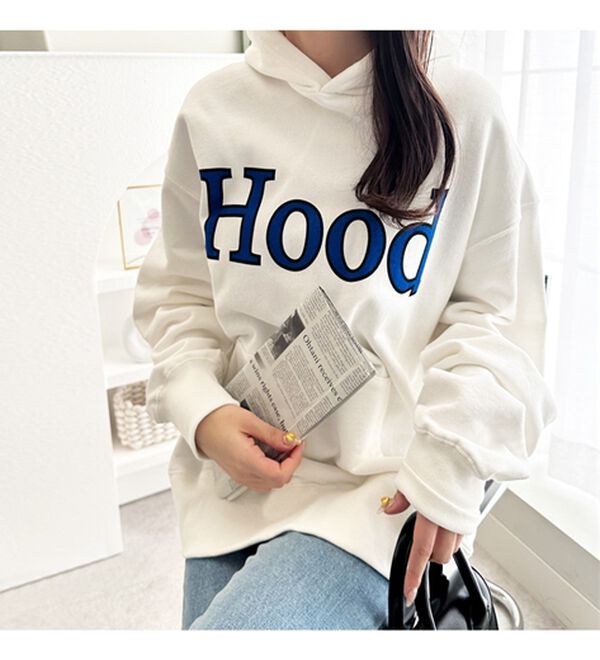 GeeRA（ジーラ）の「裏毛ロゴプリントパーカー（パーカー）」｜詳細画像