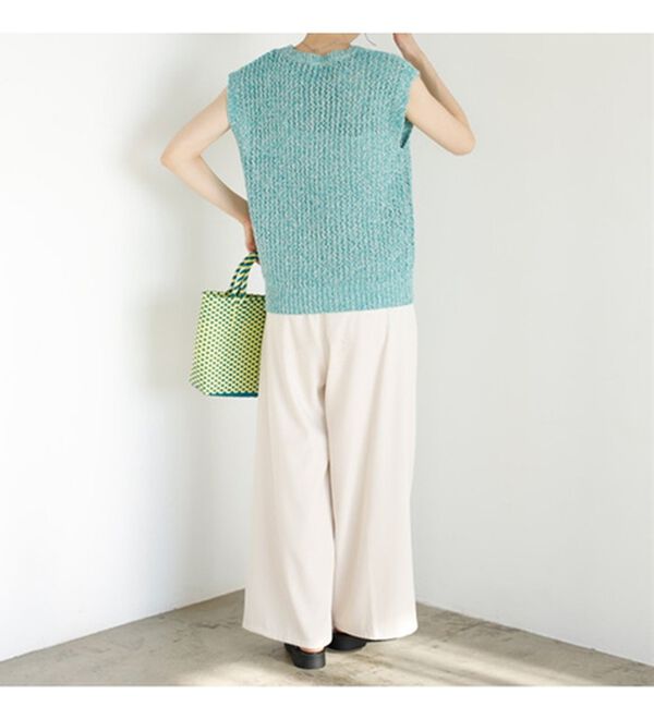 ミックスカラーメッシュニットトップス - ベルーナ【公式】