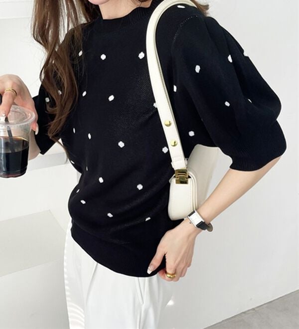 GeeRA（ジーラ）の「ドット柄ジャガードトップス（ニット・セーター）」｜詳細画像