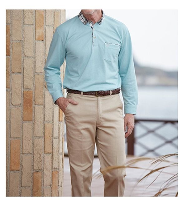 「【２色組】キチンとキマる！主役級夏長袖ポロシャツ（メンズシャツ）」｜詳細画像