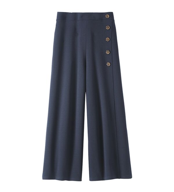 BELLUNA（ベルーナ）の「ジョーゼット素材サイドボタンワイドパンツ（ワイドパンツ・ガウチョ）」｜詳細画像