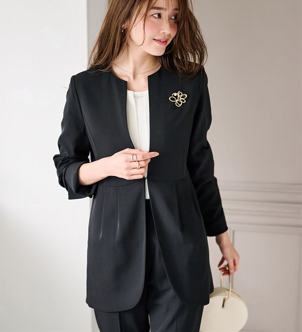 shiun セットアップ　ジャケットXS　パンツS 2点セット＞ラウンドヘムジャケットセットアップ - ベルーナ【公式】