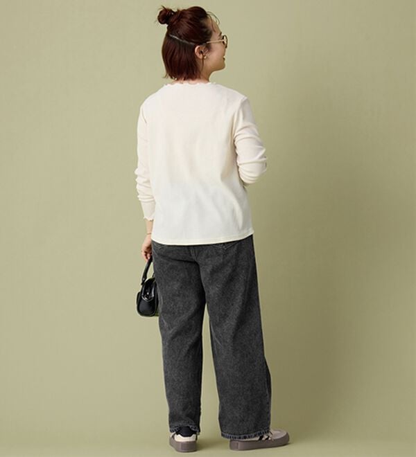 A HAPPY MARILYN（アハッピーマリリン）の「【Ｌ～６Ｌ】Ｒｉｎ こだわったのはシルエットと着心地 すっきり リブ カットソー トップス（カットソー）」｜詳細画像