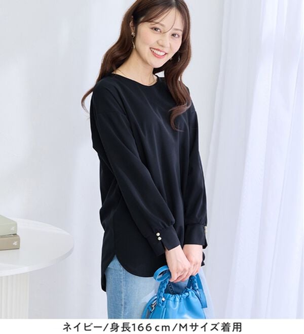 alotta（アロッタ）の「【接触冷感】高見え叶う！裾ラウンドＴシャツチュニック（チュニック）」｜詳細画像