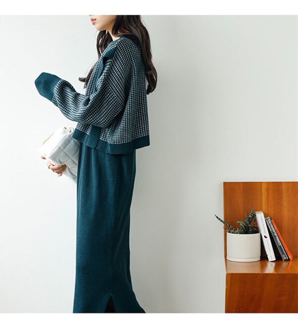 GeeRA（ジーラ）の「レイヤード２点セットワンピース（ニットワンピース）」｜詳細画像