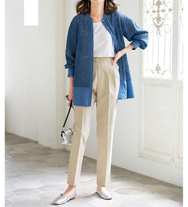 BELLUNA（ベルーナ）の「＜ＳＯＬＯＴＥＸ（Ｒ）＞美脚テーパードパンツ（テーパードパンツ）」｜詳細画像