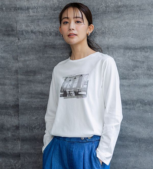 BELLUNA（ベルーナ）の「【着回しのミカタ！】綿100％大人顔サマ見えプリントロンT（カットソー）」｜詳細画像