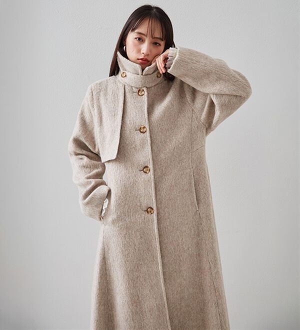 RANAN（ラナン）の「2WAYフレアーステンカラーシャギーコート（ロングコート）」｜詳細画像