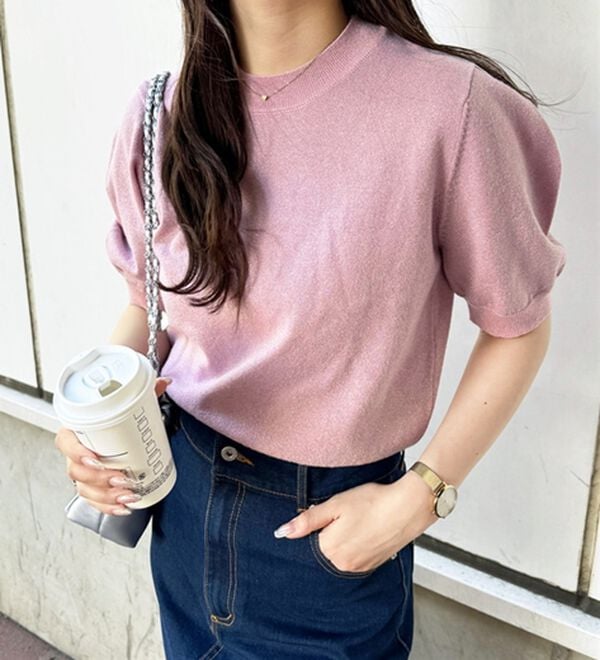 GeeRA（ジーラ）の「ラメパフスリーブニット（ニット・セーター）」｜詳細画像