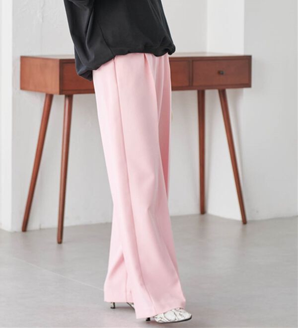 RANAN（ラナン）の「【選べる２丈】機能付！美脚シルエットセンタープレスワイドパンツ（フルレングスパンツ）」｜詳細画像