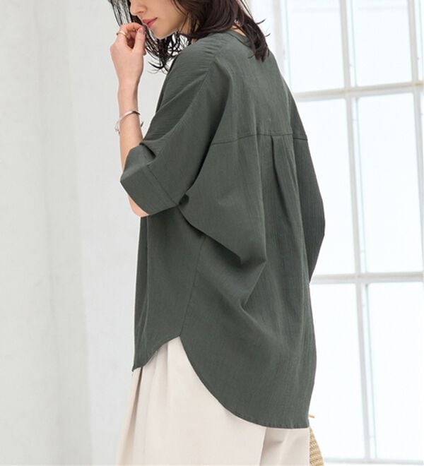 BELLUNA（ベルーナ）の「綿１００％楊柳素材ドルマンチュニック（チュニック）」｜詳細画像