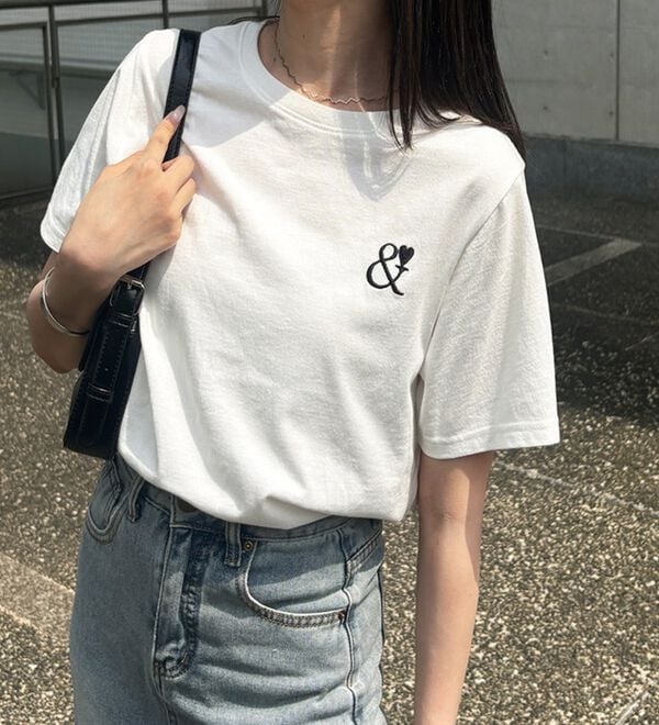 GeeRA（ジーラ）の「アンドハート刺しゅうＴシャツ（Tシャツ）」｜詳細画像
