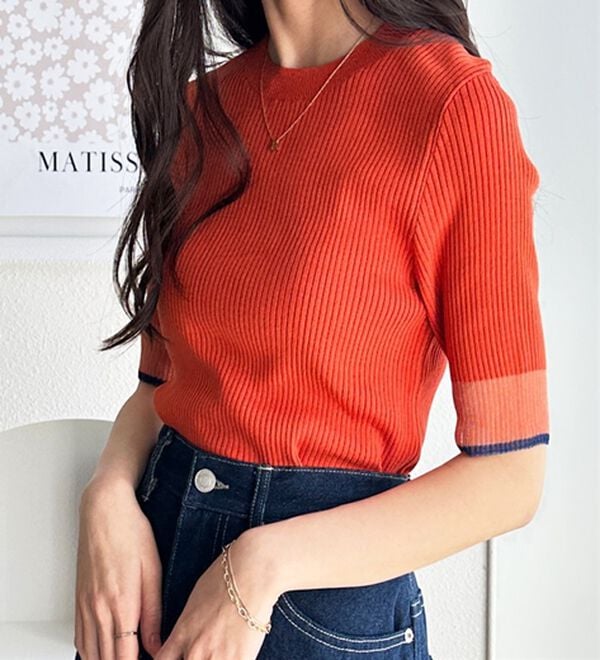 GeeRA（ジーラ）の「『ドラマ着用商品』 袖口シアーリブニット（ニット・セーター）」｜詳細画像