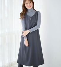 alotta（アロッタ）の「【選べる２丈】すらっと上品見えパール付ジャンパースカート（ジャンパースカート）」