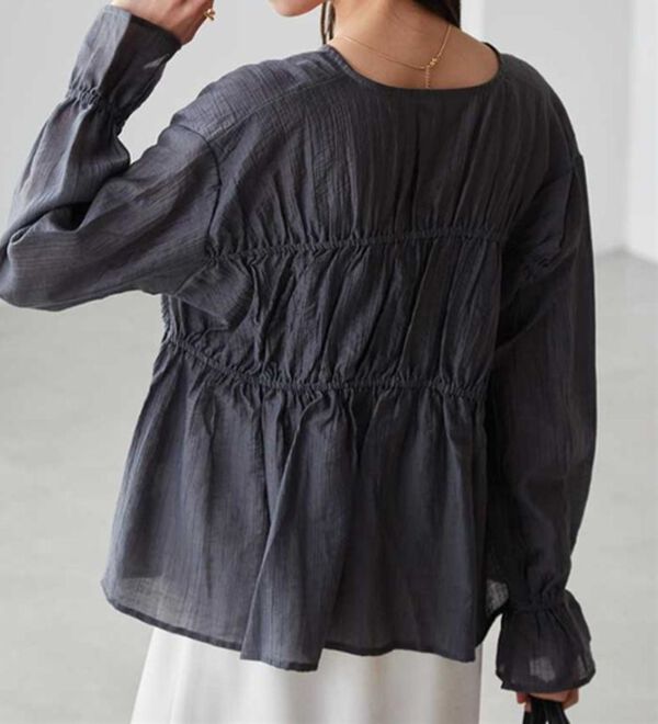 RANAN（ラナン）の「リボンドロストブラウス（ブラウス）」｜詳細画像