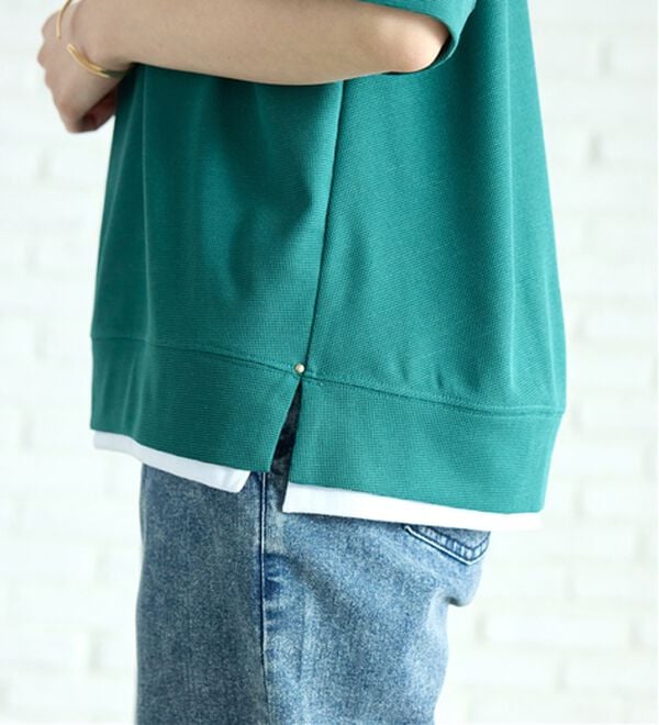 BELLUNA（ベルーナ）の「ワイドネックデザイン重ね着風プルオーバー（カットソー）」｜詳細画像