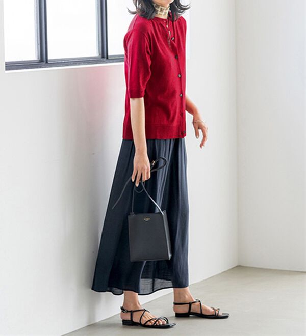 BELLUNA（ベルーナ）の「ヒンヤリ冷感！洗える５分袖カーディガン（ニットカーディガン）」｜詳細画像