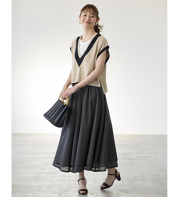 ふわりと揺れる綿素材フレアースカート - ベルーナ【公式】 