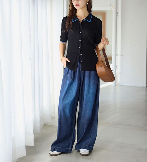 Viola e Viola（ヴィオラ エ ヴィオラ）の「アソートシアーリブニットポロシャツ（ポロシャツ）」｜詳細画像