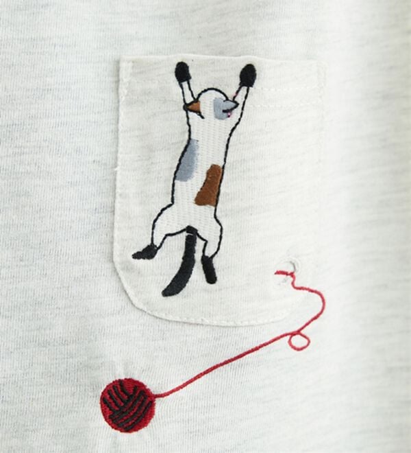 BELLUNA（ベルーナ）の「ネコ刺しゅうビッグプルオーバー（カットソー）」｜詳細画像