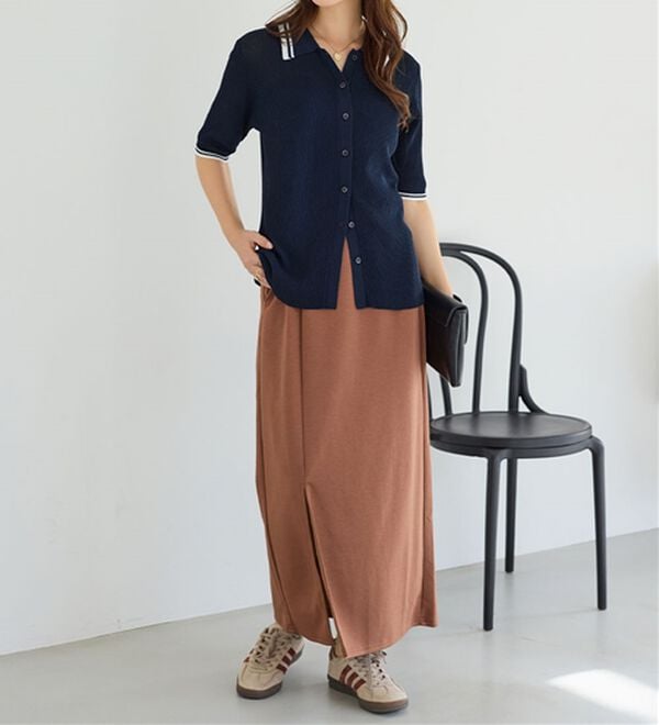 Viola e Viola（ヴィオラ エ ヴィオラ）の「アソートシアーリブニットポロシャツ（ポロシャツ）」｜詳細画像