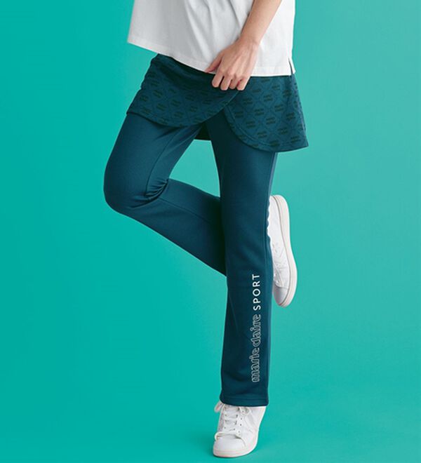 marie claire SPORT】スカート付ジャージパンツ