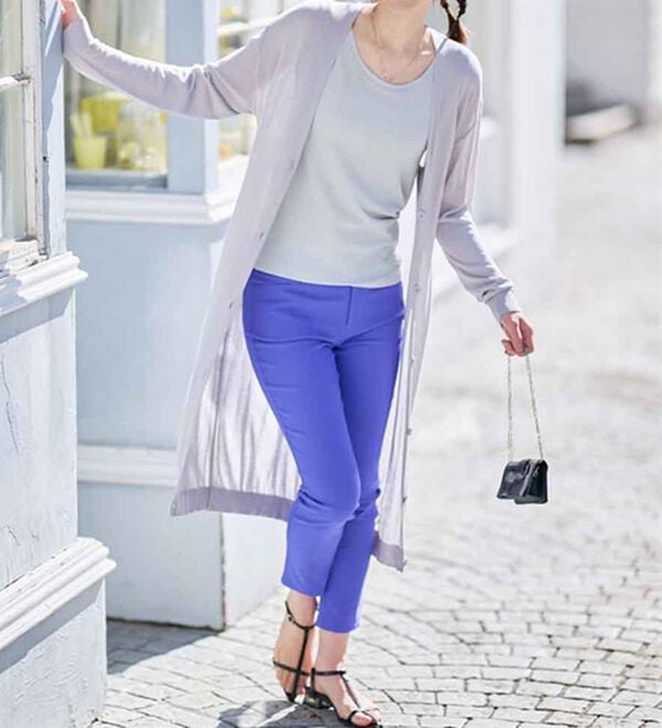 RANAN（ラナン）の「ロング丈Ｖネックニットカーデ（ニットカーディガン）」｜詳細画像