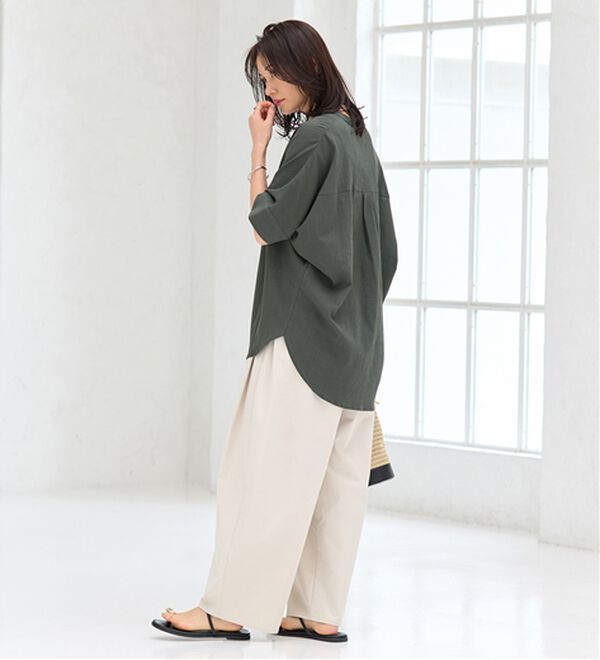 BELLUNA（ベルーナ）の「綿１００％楊柳素材ドルマンチュニック（チュニック）」｜詳細画像