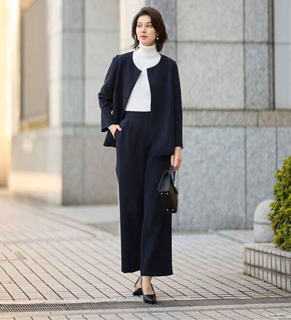 GeeRA（ジーラ）の「【２点セット】フレアーラインジャケットワイドパンツセットアップスーツ（その他スーツ）」｜詳細画像