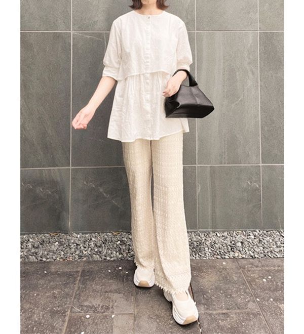 GeeRA（ジーラ）の「【華奢見え】羽織にもなる！ペプラムシャツチュニック（チュニック）」｜詳細画像