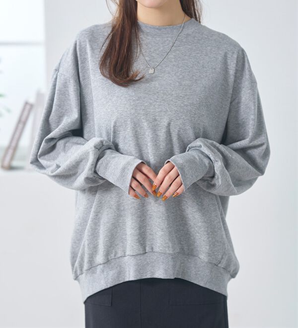BELLUNA（ベルーナ）の「長めのリブが差をつける！全隠しトレーナー（カットソー）」｜詳細画像