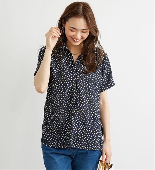 BELLUNA（ベルーナ）の「エアリーツイル裾タックシャツチュニック（チュニック）」｜詳細画像