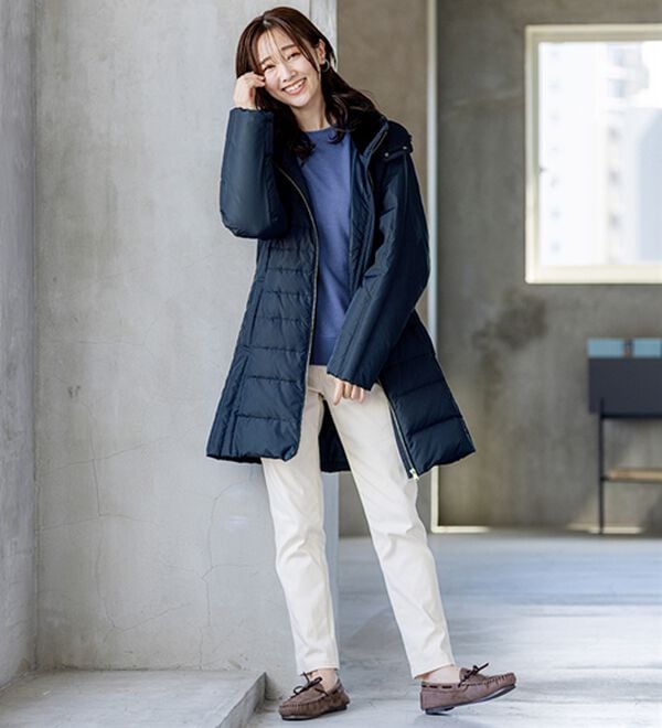 BELLUNA（ベルーナ）の「静電防止！蓄熱綿サテンストレッチカラーパンツ（フルレングスパンツ）」｜詳細画像