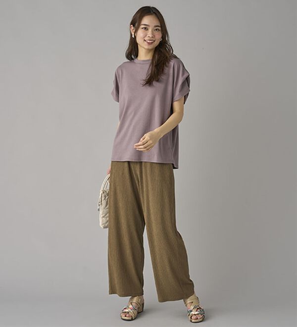 BELLUNA（ベルーナ）の「楊柳サラサラ素材イージーパンツ（フルレングスパンツ）」｜詳細画像