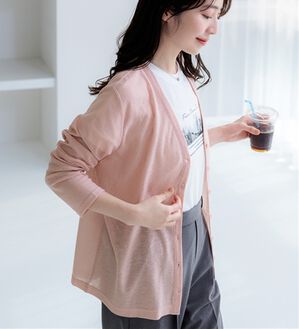 BELLUNA（ベルーナ）の「持ち運びに便利！ＵＶ対策シアーカーディガン（その他カーディガン）」｜ピンク