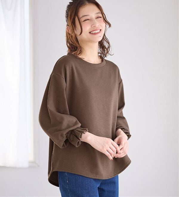 Viola e Viola（ヴィオラ エ ヴィオラ）の「裏ファー袖タックプルオーバー（カットソー）」｜詳細画像