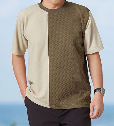 「１枚で決まる！こだわり異素材切替Ｔシャツ（メンズＴシャツ）」