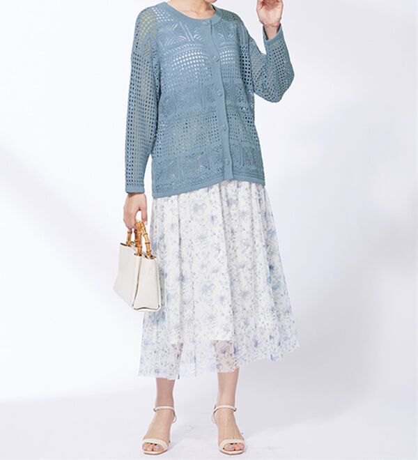 BELLUNA（ベルーナ）の「透かし編ニットカーディガン（ニットカーディガン）」｜詳細画像