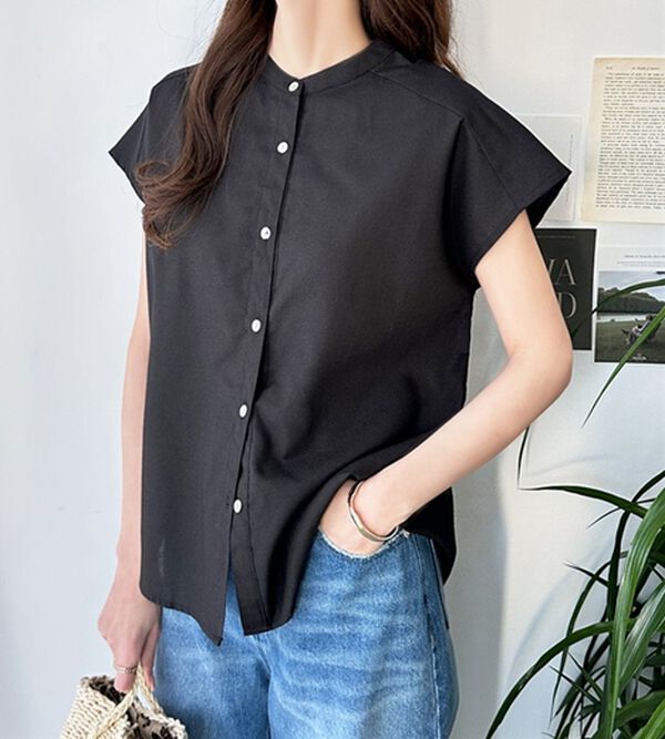 GeeRA（ジーラ）の「綿タッチフレンチスリーブブラウス（ブラウス）」｜詳細画像