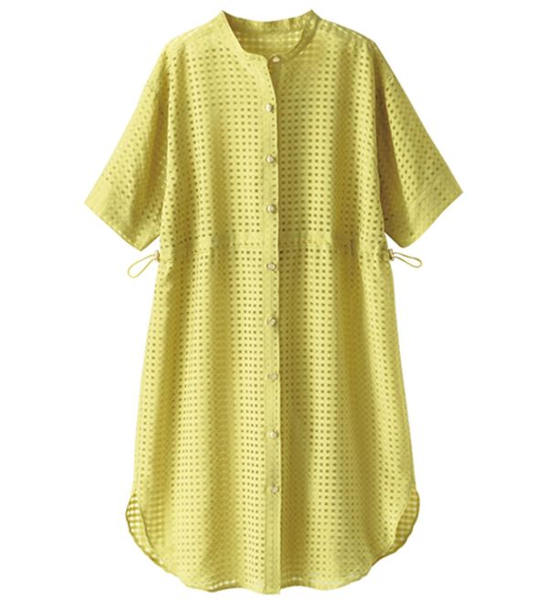 BELLUNA（ベルーナ）の「シアーチェック大人顔ロング丈シャツ（シャツワンピース）」｜詳細画像