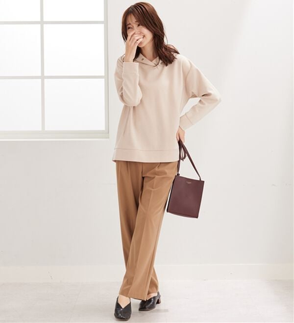 BELLUNA（ベルーナ）の「とろみ素材フードデザインパーカー（パーカー）」｜詳細画像