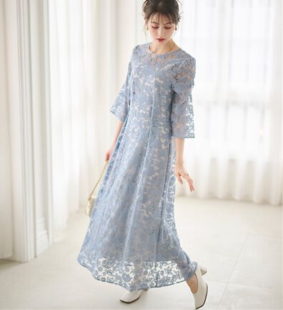 RANAN（ラナン）の「バックリボンデザインレースワンピース（その他ワンピース）」