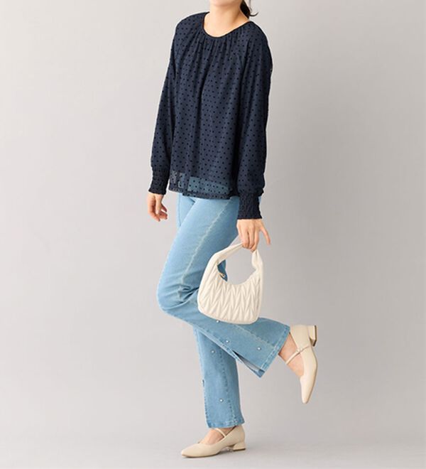 alotta（アロッタ）の「ハート柄フロッキーチュールブラウス（ブラウス）」｜詳細画像