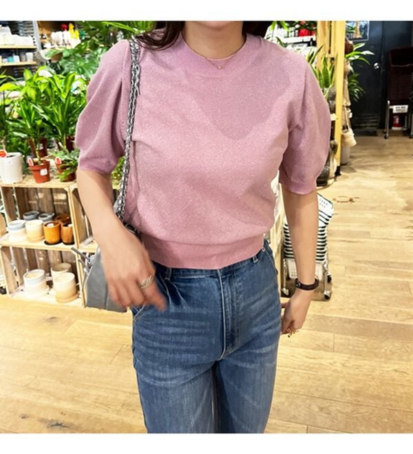 GeeRA（ジーラ）の「ラメパフスリーブニット（ニット・セーター）」｜詳細画像