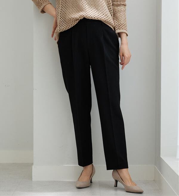 BELLUNA（ベルーナ）の「サマ見え(スーパーウォーム)ウール調素材美脚テーパードパンツ（テーパードパンツ）」｜詳細画像