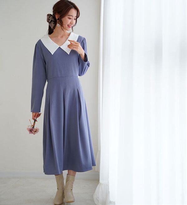 A HAPPY MARILYN（アハッピーマリリン）の「【Ｌ～６Ｌ】【ＭａｒｉｌｙｎＳｗｅｅｔ】体型別フェミニン ボリュームフレアワンピース（ロングワンピース）」｜詳細画像